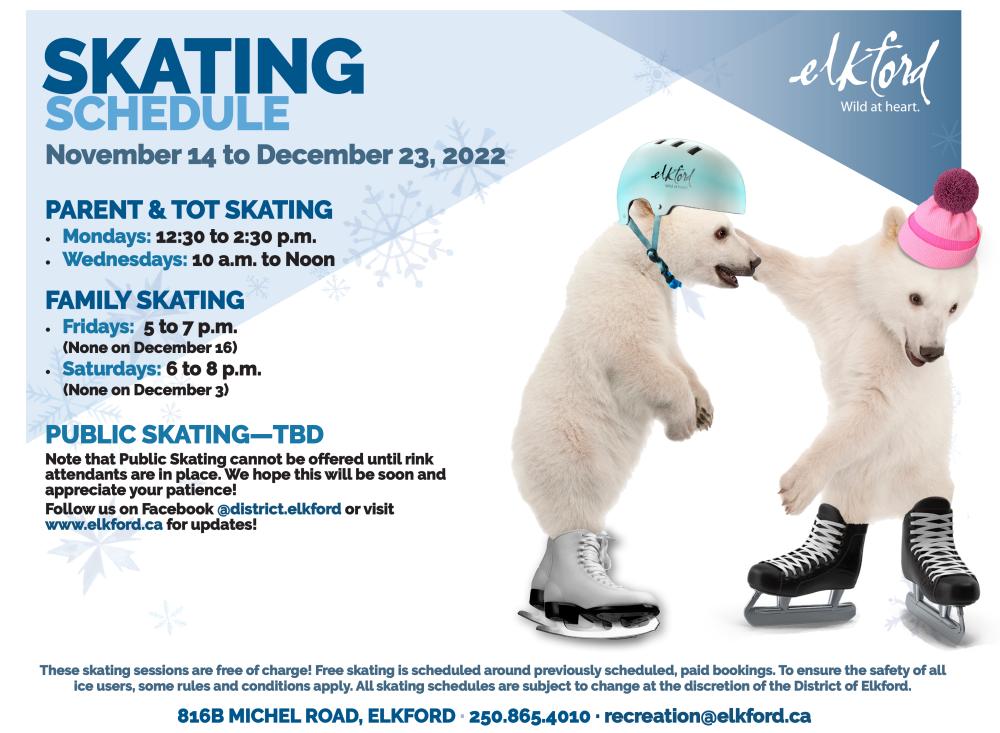 District of Elkford 2022 Skating Schedule