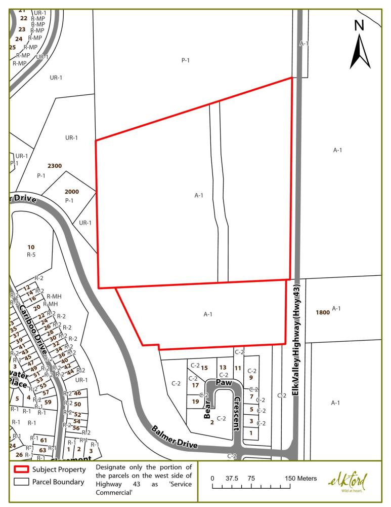Above: The portion of 11 Bear Paw Crescent highlighted by red line is the only part of the parcel subject to the bylaw amendments.