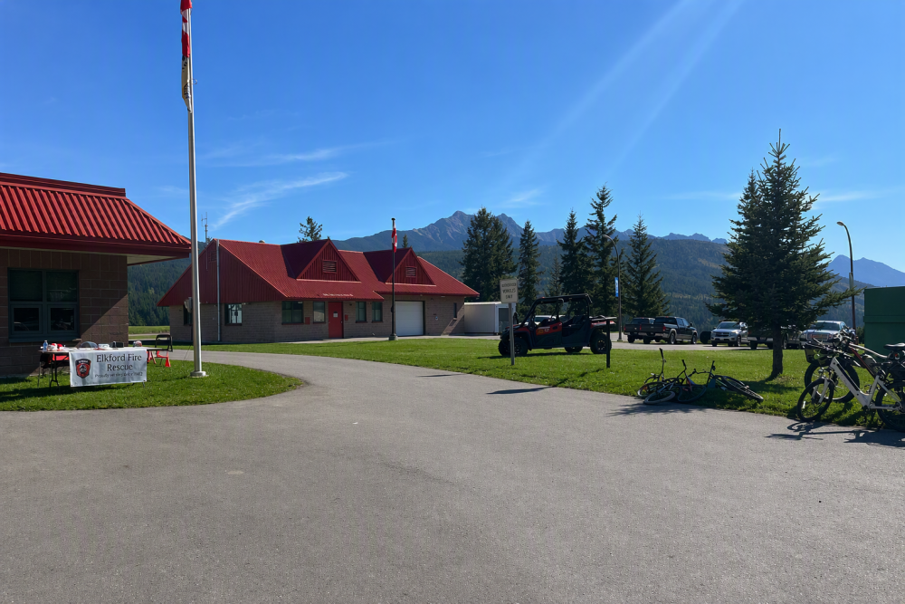 blank fire hall with bikes