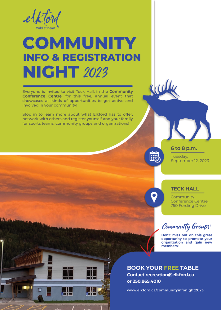 Community Info & Registration Night 2023 | District of Elkford