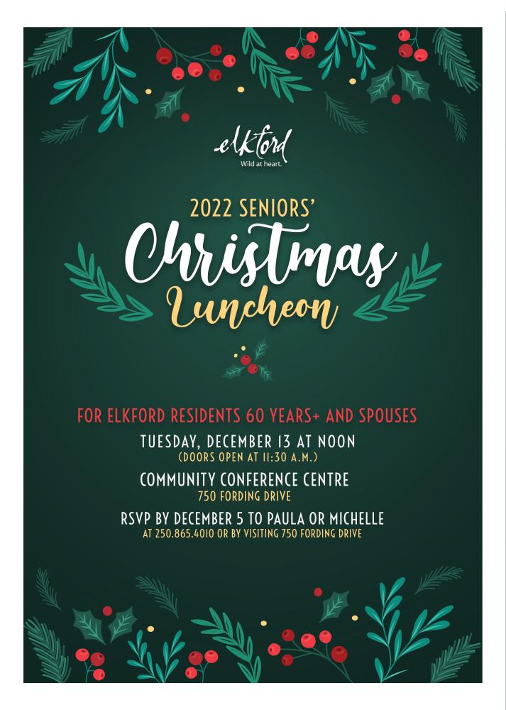 District of Elkford 2022 Seniors' Christmas Luncheon